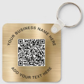 Porte-clés Code QR ou logo promotionnel Gold (Dos)