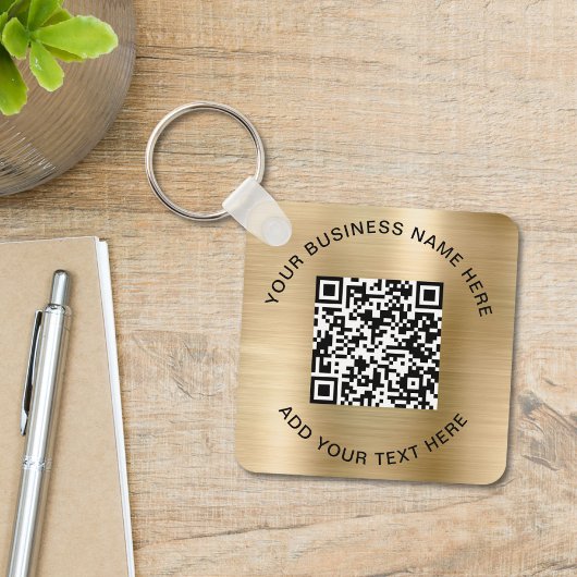 Porte-clés Code QR ou logo promotionnel Gold