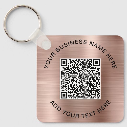 Porte-clés Code QR ou logo promotionnel Rose Gold (Recto)