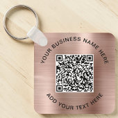 Porte-clés Code QR ou logo promotionnel Rose Gold