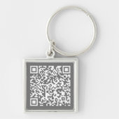 Porte-clés Code QR personnalisable gris (Devant)