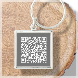 Porte-clés Code QR personnalisable gris