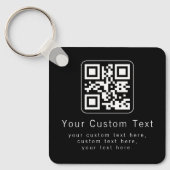 Porte-clés Code QR personnalisable & modèle de texte modifiab (Recto)
