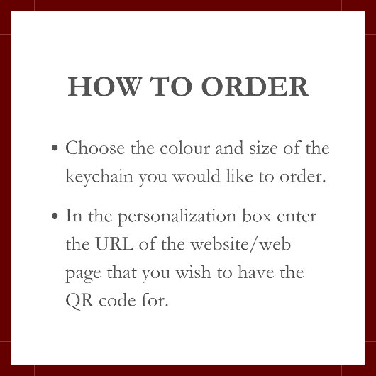 Porte-clés Code QR personnalisable Porte - clé Bourgogne