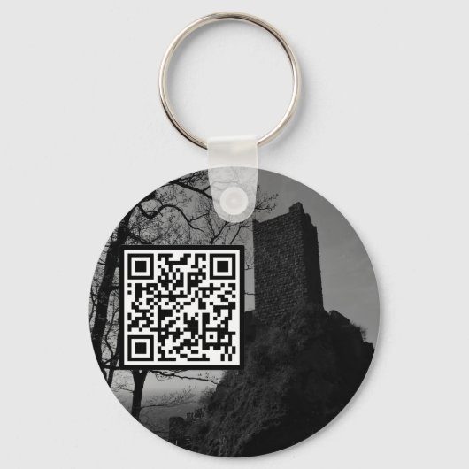 Porte-clés Code QR personnalisable Ruines du château gothique (Recto)
