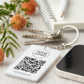 Porte-clés Code QR personnalisé Carte de visite votre logo bl (Devant droit)