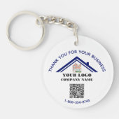 Porte-clés Code QR personnalisé du logo du Merci d'affaires (Devant)