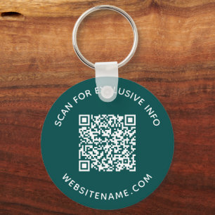 Porte-clés Code QR personnalisé et texte Swag Entreprise Turq