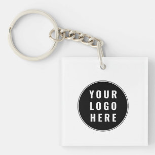 Porte-clés Code QR personnalisé moderne minimaliste Logo d'en