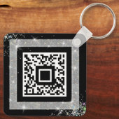 Porte-clés Code QR personnalisé Parties scintillant holograph (Verso)