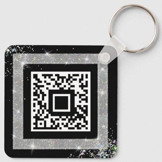 Porte-clés Code QR personnalisé Parties scintillant holograph (Dos)
