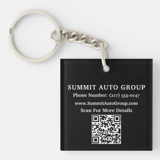 Porte-clés Code QR personnalisé pour concessionnaire automobi (Devant)