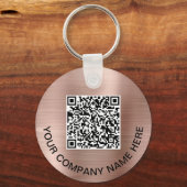 Porte-clés Code QR personnalisé Rose promotionnel Gold (Recto)