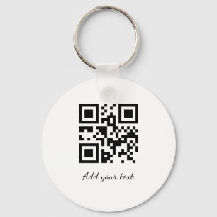 Porte-clés code QR personnalisé simple ajoutez votre nom text