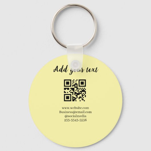 Porte-clés code QR personnalisé simple ajoutez votre nom text (Recto)