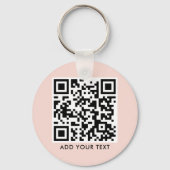 Porte-clés Code QR personnalisé Texte moderne Blush rose (Recto)
