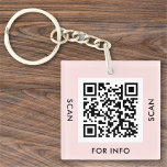 Porte-clés Code QR personnalisé Texte moderne Blush rose<br><div class="desc">Téléchargez un code QR, ajoutez du texte et créez facilement votre porte - clé personnalisé. Cliquez sur CUSTOMISER PLUS LOIN pour modifier la couleur du cadre ou la couleur du texte. Vous pouvez TRANSFÉRER ce DESIGN sur d'autres produits Zazzle et l'ajuster à la plupart des articles Zazzle. Les conceptions Studio...</div>