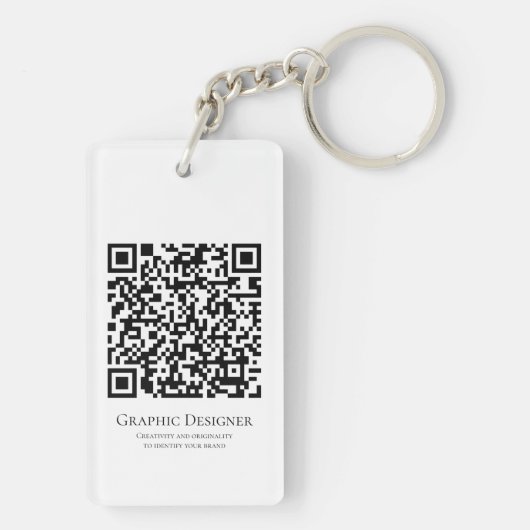 Porte-clés Code QR photo Entreprise d'affaires (Dos)