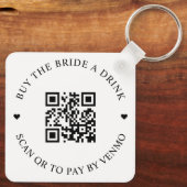 Porte-clés Code QR pour offrir un verre à la mariée (Verso)
