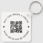Porte-clés Code QR pour offrir un verre à la mariée (Dos)