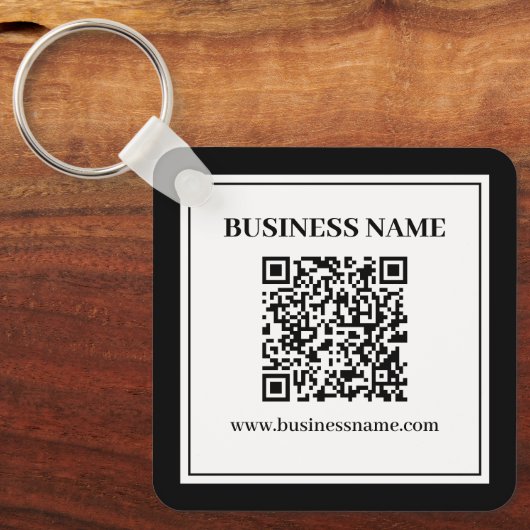 Porte-clés Code QR professionnel | Noir & Blanc (Recto)