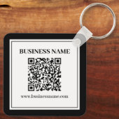 Porte-clés Code QR professionnel | Noir & Blanc (Verso)