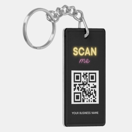 Porte-clés Code QR professionnel personnalisé (Devant gauche)