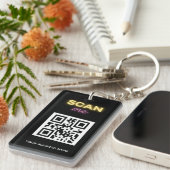 Porte-clés Code QR professionnel personnalisé (Devant droit)