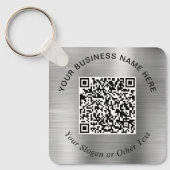 Porte-clés Code QR Promo Entreprise Argent (Recto)