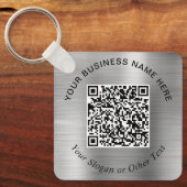Porte-clés Code QR Promo Entreprise Argent (Recto)