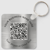 Porte-clés Code QR Promo Entreprise Argent (Dos)