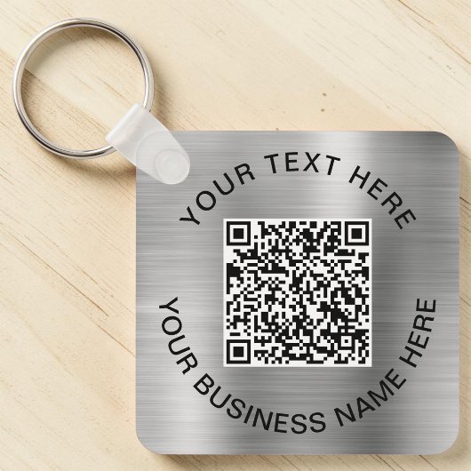 Porte-clés Code QR Promotionnel Argent