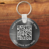 Porte-clés Code QR promotionnel argent moderne (Recto)
