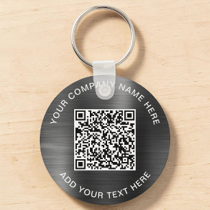Porte-clés Code QR promotionnel argent moderne