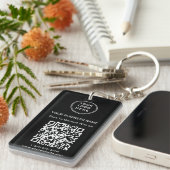 Porte-clés Code QR promotionnel noir (Devant droit)