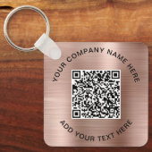 Porte-clés Code QR Promotionnel Rose Gold (Recto)