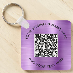 Porte-clés Code QR Promotionnel Violet