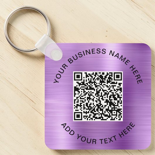 Porte-clés Code QR Promotionnel Violet