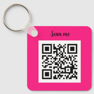 Porte-clés Code QR Rose Chaude Élégant Entreprise