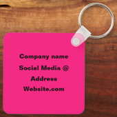 Porte-clés Code QR Rose Chaude Élégant Entreprise (Verso)