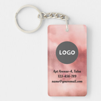 Porte-clés Code QR Rose défraîchi et logo d'entreprise double