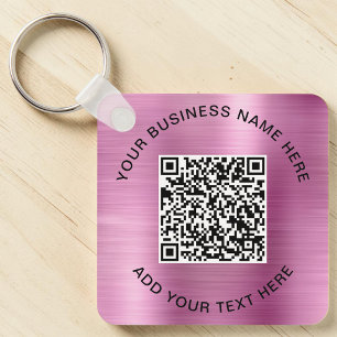 Porte-clés Code QR Rose Promotional
