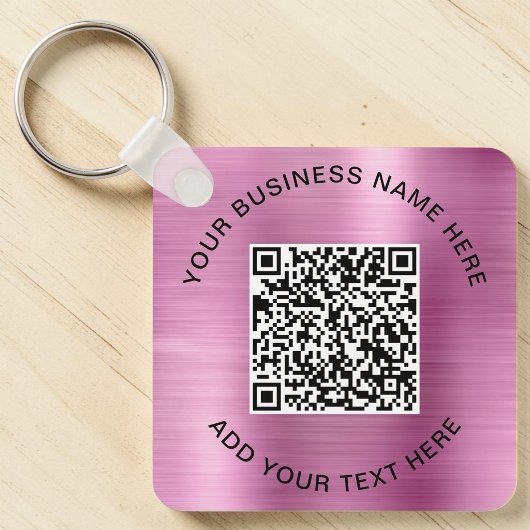 Porte-clés Code QR Rose Promotional