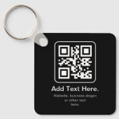 Porte-clés Code QR scannable moderne | Noir Blanc & Gris (Recto)