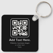 Porte-clés Code QR scannable moderne | Noir Blanc & Gris (Dos)
