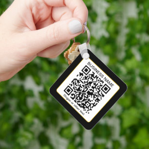 Porte-clés Code QR scannable modifiable + Nom de votre entrep