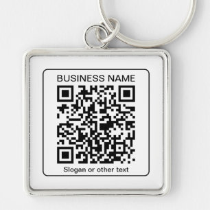 Porte-clés Code QR scannable modifiable + Nom de votre entrep