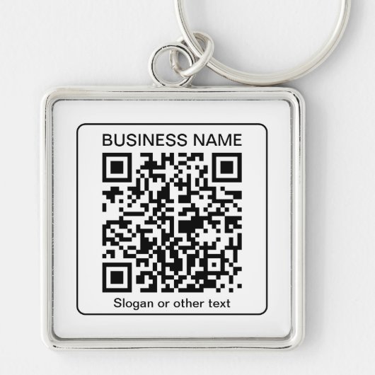 Porte-clés Code QR scannable modifiable + Nom de votre entrep (Devant)