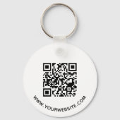 Porte-clés Code QR simple de logo promotionnel d'entreprise (Verso)