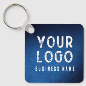 Porte-clés Code QR Simple Logo Dégradé Bleu Promotionnel (Recto)